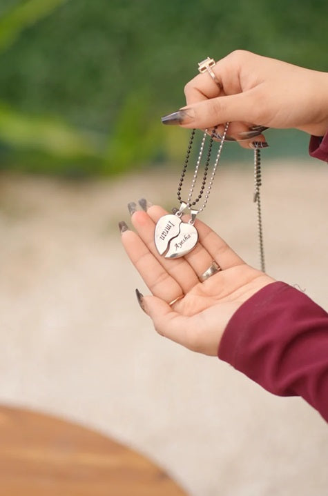 Broken Heart Magnetic Locket - Couple Locket Shop360
