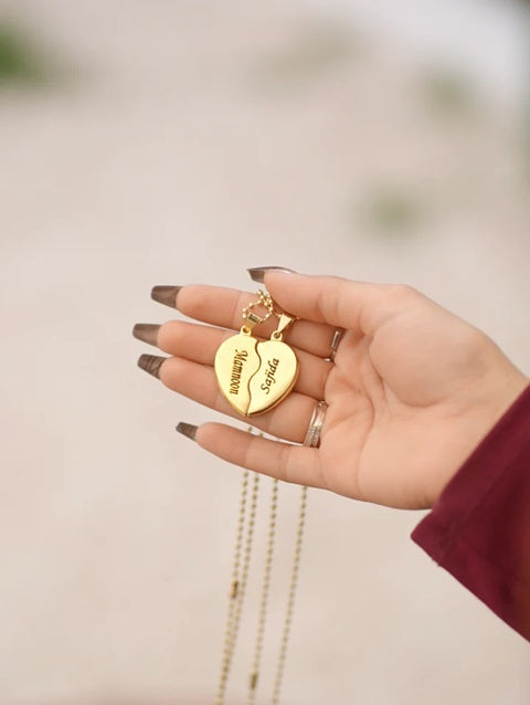 Broken Heart Magnetic Locket - Couple Locket Shop360