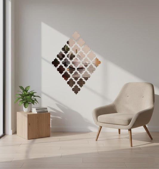 Clover Shaped Acrylic Mirror Wall Sticker