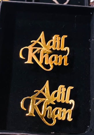 Two English Name Cutout Cufflink - Shop360