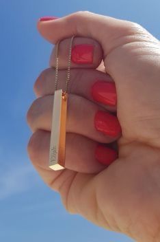 Unisex 4D Bar Locket Name Engraving Shop360