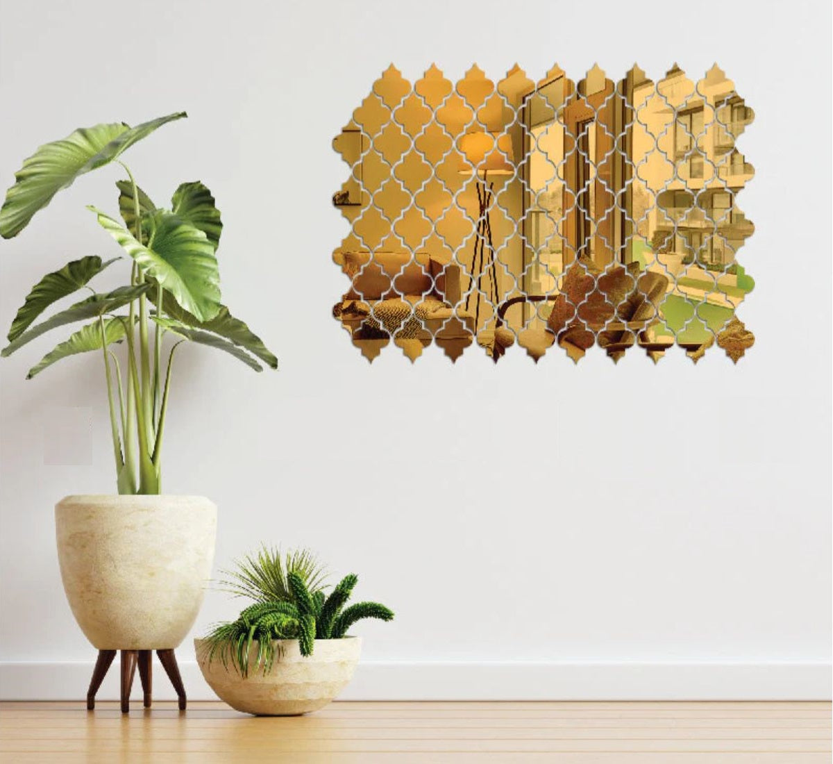 Clover Shaped Acrylic Mirror Wall Sticker