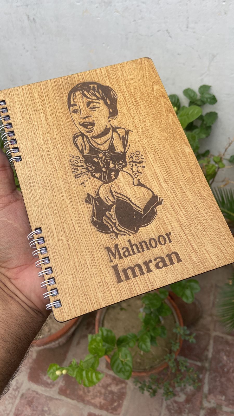Wooden Diary With Name & Pictures Engraved Shop360