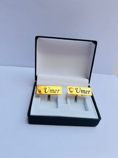 Crown Cufflinks Stud Buttons With Name Engraving Shop360